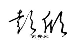 梁锦英彭欣草书个性签名怎么写