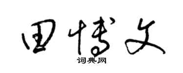 梁锦英田博文草书个性签名怎么写