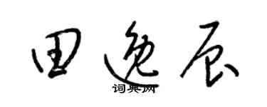 梁锦英田逸辰草书个性签名怎么写