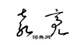 梁锦英袁亮草书个性签名怎么写