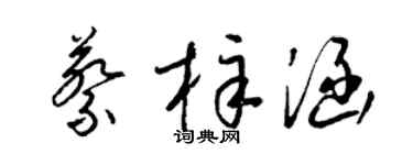 梁锦英蔡梓涵草书个性签名怎么写