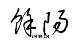 梁锦英余阳草书个性签名怎么写