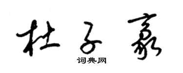 梁锦英杜子豪草书个性签名怎么写