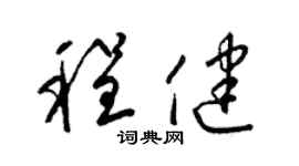 梁锦英程健草书个性签名怎么写