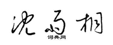 梁锦英沈雨桐草书个性签名怎么写