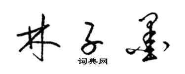 梁锦英林子墨草书个性签名怎么写