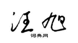 梁锦英汪旭草书个性签名怎么写