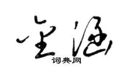 梁锦英金涵草书个性签名怎么写