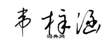 梁锦英韦梓涵草书个性签名怎么写