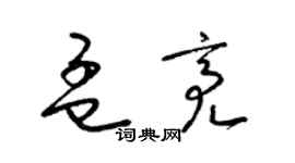 梁锦英孟亮草书个性签名怎么写