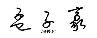 梁锦英孟子豪草书个性签名怎么写