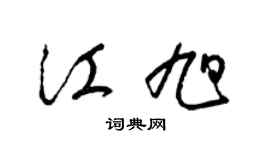 梁锦英江旭草书个性签名怎么写