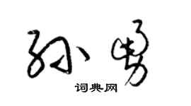 梁锦英孙勇草书个性签名怎么写