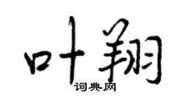 曾庆福叶翔行书个性签名怎么写