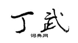 曾庆福丁武行书个性签名怎么写