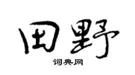 曾庆福田野行书个性签名怎么写