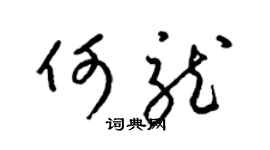 梁锦英何龙草书个性签名怎么写