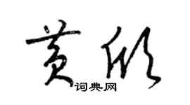 梁锦英黄欣草书个性签名怎么写