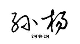 梁锦英孙杨草书个性签名怎么写