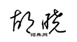 梁锦英胡晓草书个性签名怎么写