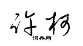 梁锦英许柯草书个性签名怎么写