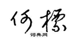 梁锦英何标草书个性签名怎么写