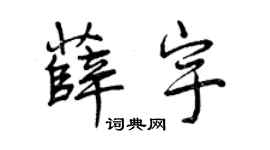 曾庆福薛宇行书个性签名怎么写