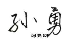 骆恒光孙勇行书个性签名怎么写