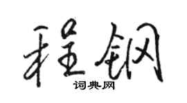 骆恒光程钢行书个性签名怎么写