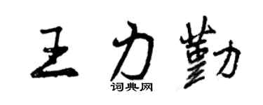 曾庆福王力勤行书个性签名怎么写