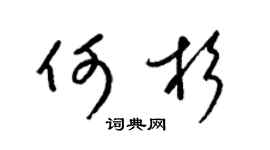 梁锦英何杉草书个性签名怎么写