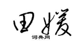 梁锦英田媛草书个性签名怎么写