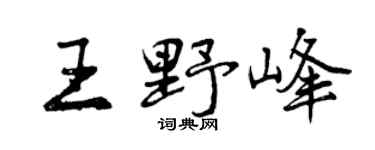 曾庆福王野峰行书个性签名怎么写