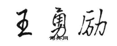 骆恒光王勇励行书个性签名怎么写