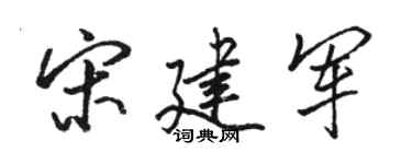 骆恒光宋建军行书个性签名怎么写