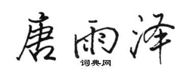 骆恒光唐雨泽行书个性签名怎么写