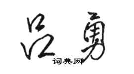 骆恒光吕勇行书个性签名怎么写