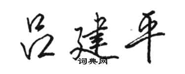 骆恒光吕建平行书个性签名怎么写