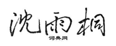 骆恒光沈雨桐行书个性签名怎么写