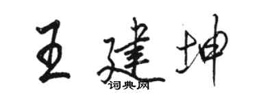 骆恒光王建坤行书个性签名怎么写