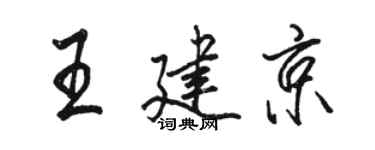 骆恒光王建京行书个性签名怎么写