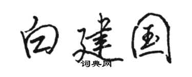 骆恒光白建国行书个性签名怎么写