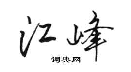 骆恒光江峰行书个性签名怎么写