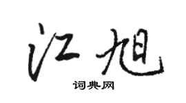 骆恒光江旭行书个性签名怎么写