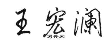 骆恒光王宏澜行书个性签名怎么写