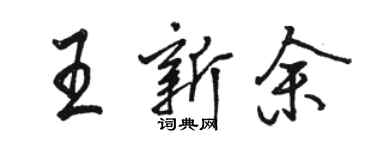 骆恒光王新余行书个性签名怎么写