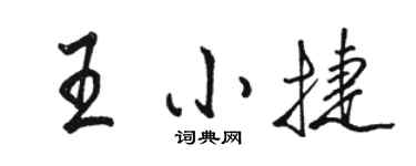 骆恒光王小捷行书个性签名怎么写