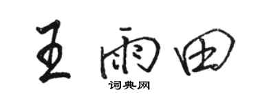 骆恒光王雨田行书个性签名怎么写