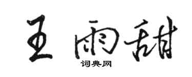 骆恒光王雨甜行书个性签名怎么写