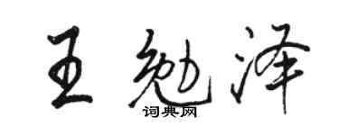 骆恒光王勉泽行书个性签名怎么写